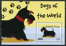 Liberia Stamps 2012 MNH Dogs of World Scottish Terrier Domestic Animals 1v SS II
