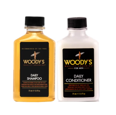 Champú y acondicionador diario Woody's - Paquete de 2 de viaje de 2,6 OZ Foto 1 de 4