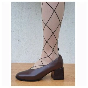 Tacones de cuero vintage MOUSSY para mujer punta redonda tacón cuadrado marrón talla US 6 - Imagen 1 de 12