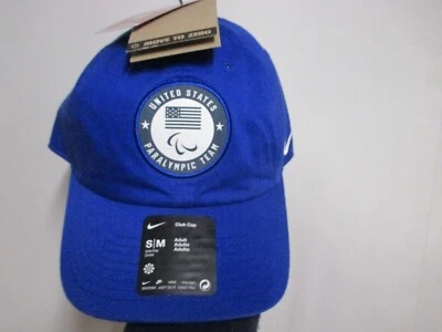 NIKE "HOMBRE" (PARALÍMPICOS) GORRA DE CLUB GORRA CON CORREA (SM/MED AJUSTABLE) NUEVO CON ETIQUETAS AZUL Foto 1 de 4
