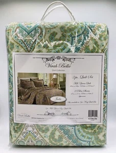 Virah Bella Jada Quilt Collection 3 Pc Full/Queen Size Quilt & Shams Set Green - Picture 1 of 4