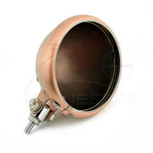 5.75"5 3/4" Motorcycle Headlight shell bucket housing Led Bottom Mounting Copper - Picture 1 of 8