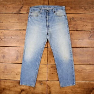 Jeans vintage Levis 505 38 x 30 hechos en EE. UU. 80 lavado a la piedra recto azul rojo pestaña - Imagen 1 de 9