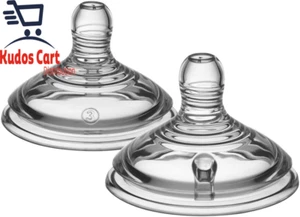 Tommee Tippee Natural Start Baby Bottle Teats x2 Fast Flow 6 Month+ Anti-Colic - Picture 1 of 14
