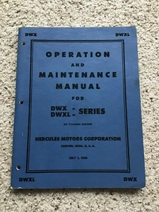 1952 Hercules Motor Corporation, Series DWX/DWXL maintenance manual. - Picture 1 of 11