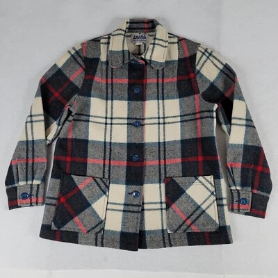 Vintage Amana Coat Jacket Womens 36 Mackinaw Plaid Woolen Mill 70s 80s Retro  - Image 1 of 4