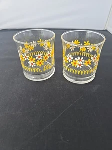 Vintage McDonald's Daisy Flower Juice Drinking Glass (2) - Picture 1 of 5