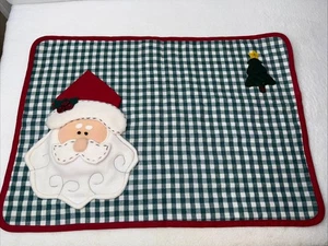 8 manteles individuales de guinga de Papá Noel 3D de colección con servilleta extraíble como sombrero ADORABLES - Imagen 1 de 2