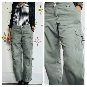 90s/Y2K Super Soft Lee Military Green Cargo Utility Pants – Distressed 9/10 M - Picture 1 of 10