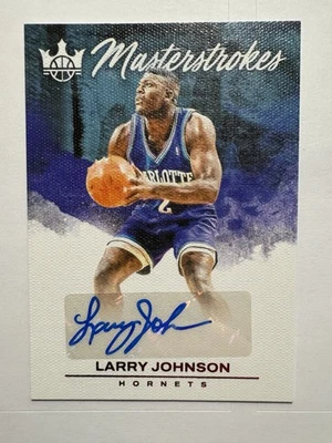 2023-24 Panini Court Kings Larry Johnson Masterstrokes Red Ruby Auto /49 Hornets - Image 1 of 2