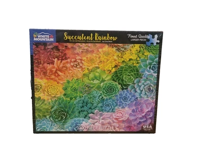 White Mountain Succulent Rainbow Jigsaw Puzzle 1000 Pieces - #1569 : Made In USA - Image 1 of 4