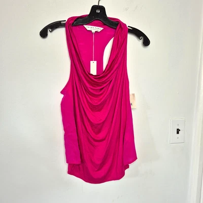 NWT Trina Turk Silk Scoop Front Sleeveless Shell Tank Sz Small Fuchsia Pink NEW - Image 1 of 4