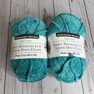 NEW Loops and Threads Sweet Snuggles Lite Lot 2 Skeins Turquoise SK31 NWT - Picture 1 of 4