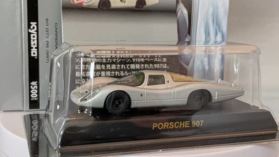 Coche modelo diecast plateado Kyosho 1/64 Porsche 907 Japan Limited Foto 1 de 4