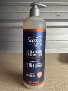 Suave Men 2-IN-1 Shampoo+Conditioner For Curly Wavy Textured Hair w/ Shea Butter - Picture 1 of 2