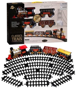 20Pc Battery Christmas Train Set w/ Tracks & Smoke – Holiday Toy for Kids - Picture 1 of 6