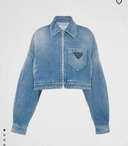 Nueva chaqueta de mezclilla orgánica recortada PLADA L talla 42 chaqueta reco... - Imagen 1 de 16