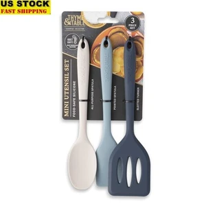 Mini juego de utensilios de cocina de silicona 3 piezas herramientas de cocina antiadherentes resistentes al calor - Imagen 1 de 7