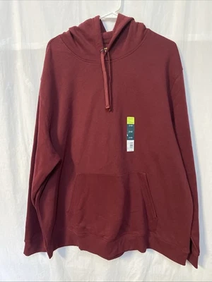 Sudadera con Capucha Tek Gear Hombres 2XB Rojo Oscuro Ultrasuave Forrada de Vellón Puño Acanalado Bolsillo Canguro Foto 1 de 4