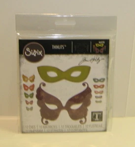 JUEGO DE TROQUELES MASCARADA TIM HOLTZ SIZZIX 664195 THINLITS - Imagen 1 de 4