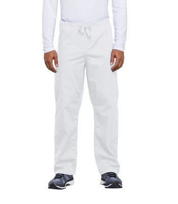 Scrubs Cherokee Workwear Men's Drawstring Pant 4100 WHTW White Free Shipping - Image 1 of 4