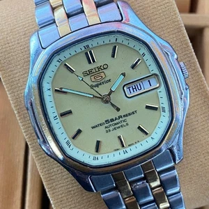 RARE SEIKO Superior Automatic Lume Dial Watch Men Two Tone Vintage Japan Made - Picture 1 of 8