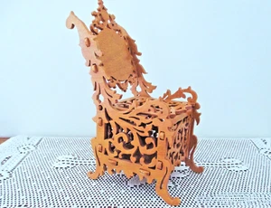 "RAR" Vintage italienischer handgeschnitzter Stuhl/Schmuckkästchen, Sitz anheben - SAMMLERSTÜCK - Bild 1 von 17