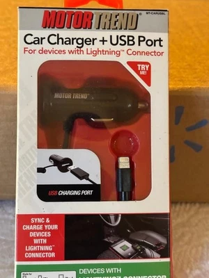 Car Charger + USB Port for devices with light**ning connector. - Image 1 of 4