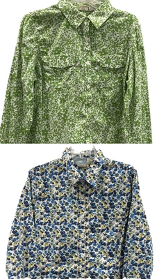 Camisa LL Bean Floral Para Mujer XL Abotonada Casa Pradera Granja Preppy Exterior Foto 1 de 4