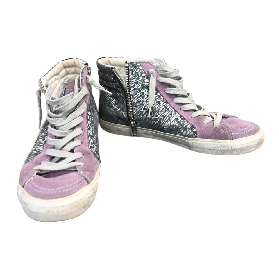 Zapatillas altas GOLDEN GOOSE Slide púrpura gamuza metálicas talla 39 Foto 1 de 4