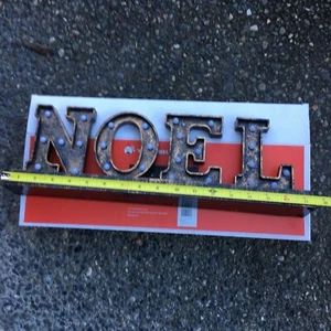 NOEL Plastic Wood Style LED Light Up Ho Ho Ho Christmas Letters Marquee Sign - Picture 1 of 4