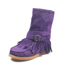 Women Casual Winter Suede Tassel Fringe Moccasin Boot Flat Slouch Mid Calf Shoes