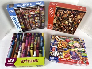 Lot of Four (4) SPRINGBOK 1000 Piece Puzzles - Treats, Groovy, Toys, Crayons - Picture 1 of 9