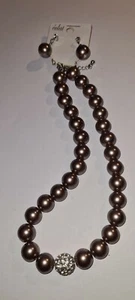 Faux Pearl Necklace & Ear Ring Set - New & Unworn - Picture 1 of 3