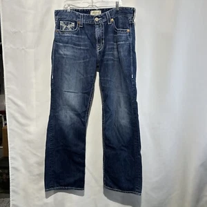 Big Star Jeans Mens 38x32? Blue Denim Pants Thick Stitch Cowboy Bootcut - Picture 1 of 13