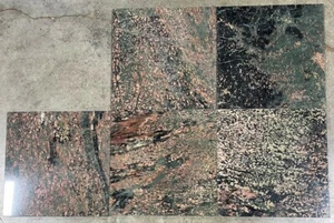 12x12 Tile Verde Fuoco Granite Floor Remodel Stone Backsplash Wall 5 Tiles T-103 - Picture 1 of 5