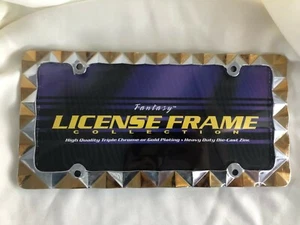 Pilot Gold/Chrome Diamond License Plate Frame 1 piece - Picture 1 of 2
