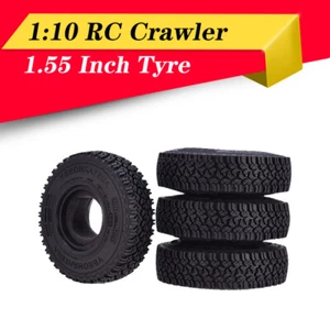 4x 1.55 inch Rubber Wheel Tyres 90mm for 1/10 RC Crawler Car Axial D90 Tamiya - Picture 1 of 12