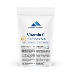 Vitamin C + CoQ10 1000mg Tabletten - Antioxidans, Immun-, Herz- & Energieunterstützung - Bild 1 von 10