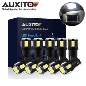10X WHITE WATERPROOF BRIGHT LED T10 168 LIGHT 194 W5W 6smd BULB Globe Auxito 12V - Picture 1 of 9