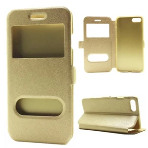 Apple iPhone 8 7 4.7" Wallet Case Window View Silk Magnet Book Etui Hülle Gold - Bild 1 von 5