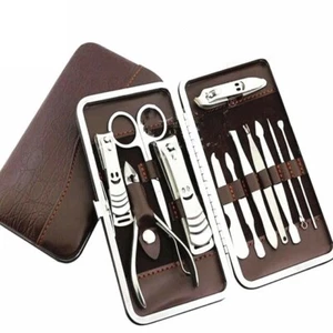 12PCS Pedicure / Manicure Set Nail Clippers Cleaner Cuticle Grooming Kit Case - Picture 1 of 9