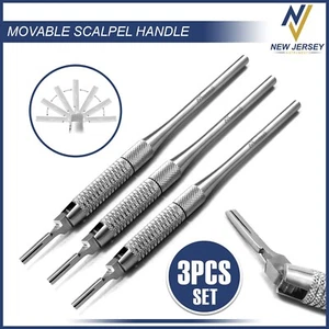 X3 Dental Scalpel BP Handle Moveable Surgical Adjusting Blade Dissection Tools - Picture 1 of 3