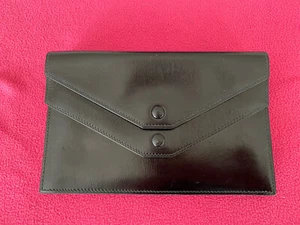 HERMES RARE 🔥VTG Black Leather Purse Wallet Clutch - Picture 1 of 12