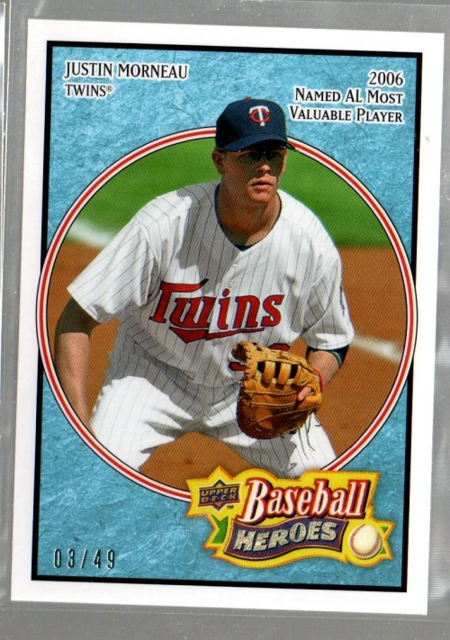 2008 Upper Deck Heroes Light Blue #100 Justin Morneau /49 - Image 1 of 1