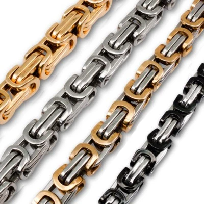 Königskette Panzerkette Königsarmband Halskette Edelstahl Damen Herren Armband - Bild 1 von 4