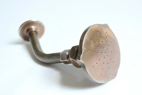 antique shower head nickel | niedecken deco vtg victorian bathroom plumbing tub Cover