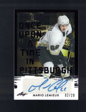 MARIO LEMIEUX Auto 2023 Leaf  In The Game Used Hockey Once Upon a Time #2/20