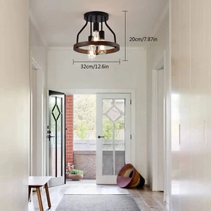 Retro Ceiling Lights Metal Cage Chandelier Farmhouse Dining Room Pendant Lamp - Picture 1 of 12