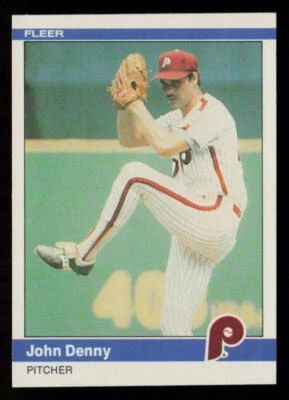 1984 Fleer John Denny #27 Philadelphia Phillies Baseball Card - Image 1 of 2